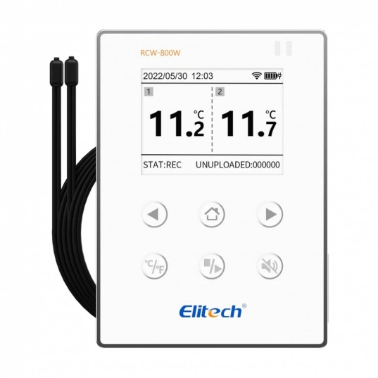 Imagem de aparelho datalogger monitorador de temperatura com 2 sensores Elitech