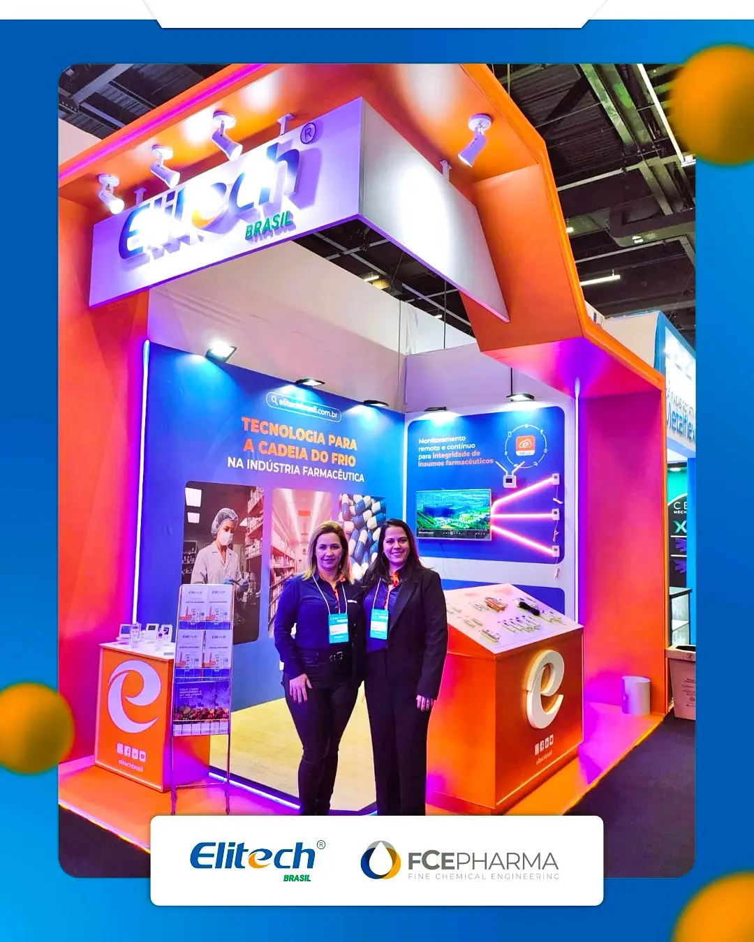 Equipe da Elitech em seu stand na FCE Pharma, primeira feira de indústria farmacêutica da America Latina.